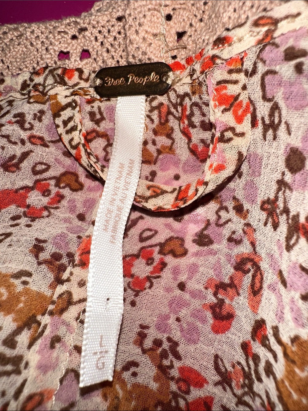 Free People Pink Floral Tie-Front Kimono - Picture 7 of 8
